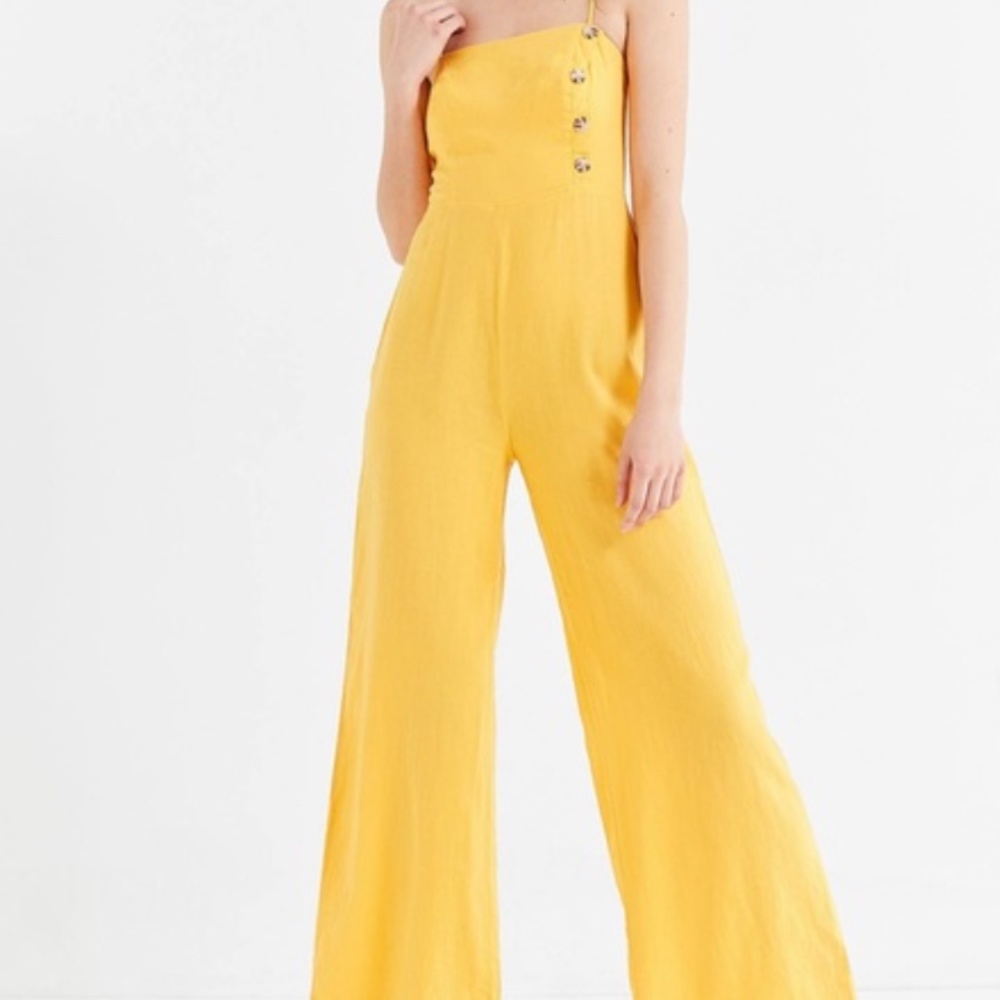NWT Urban Outfitters Yellow Linen Jumpsuit